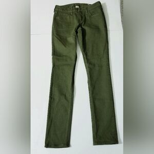 Arizona Jeans Olive Dark Green Denim Low Rise Super Skinny Juniors Size 7